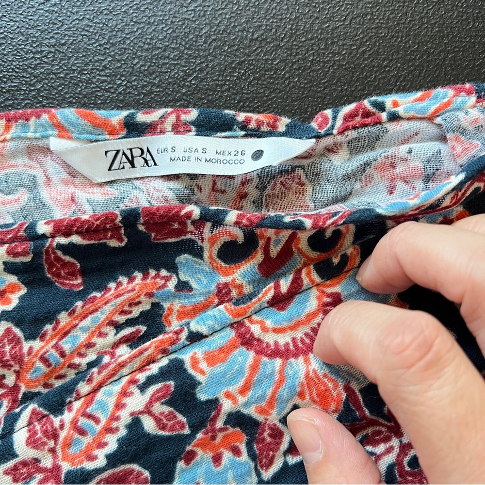 ZARA Floral Paisley Print Wrap Mini Skirt Multicolor Women’s Size Small - Picture 9 of 9